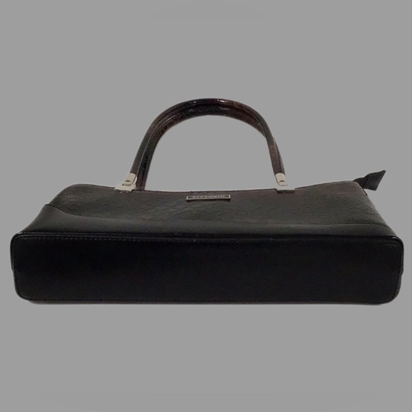 Vittorio Leather Croc Embossed, Gradient Color Shoulder Bag/Handbag, Black/Brown - Picture 7 of 11